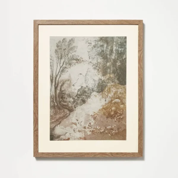 16" x 20" Ancient Fresco Linen Framed Wall Art Print - Threshold Designed with Studio McGee