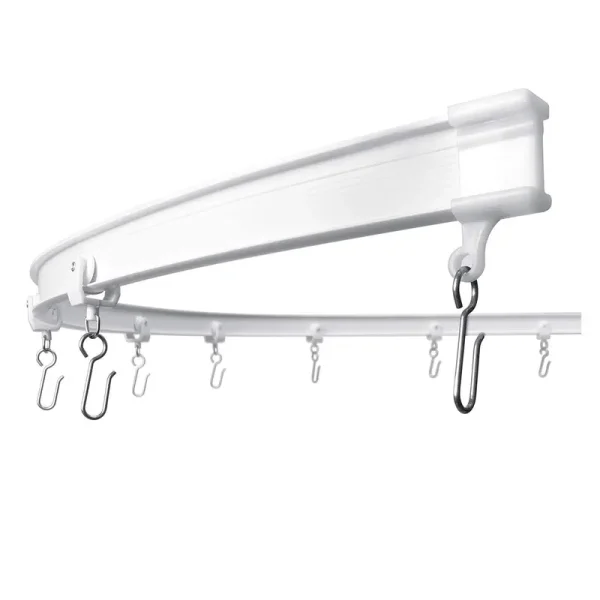 KXLife Flexible Ceiling Mount Curtain Track (20 ft), Hospital Curtain Track System, Wall Divider Curtain, Room Divider Ceiling Track System White