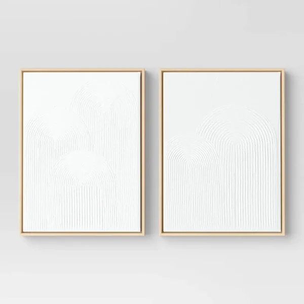 (Set of 2) 12" x 16" Rainbow Arches Framed Embellished Canvas Set - Threshold