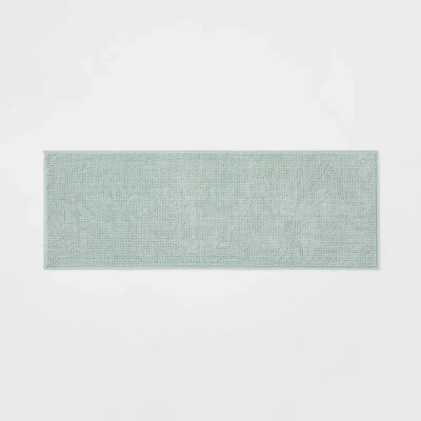 20"x58" Everyday Chenille Bath Runner Mint - Room Essentials