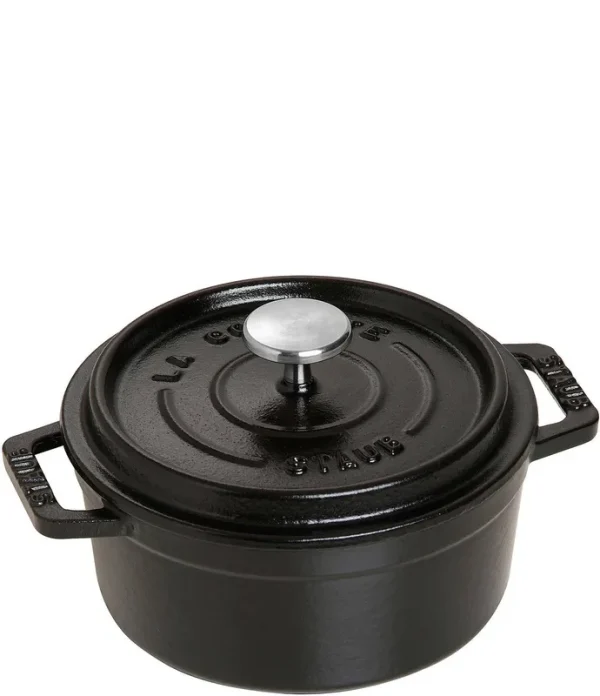 Staub Cast Iron 0.5-Quart Round Cocotte - Matte Black