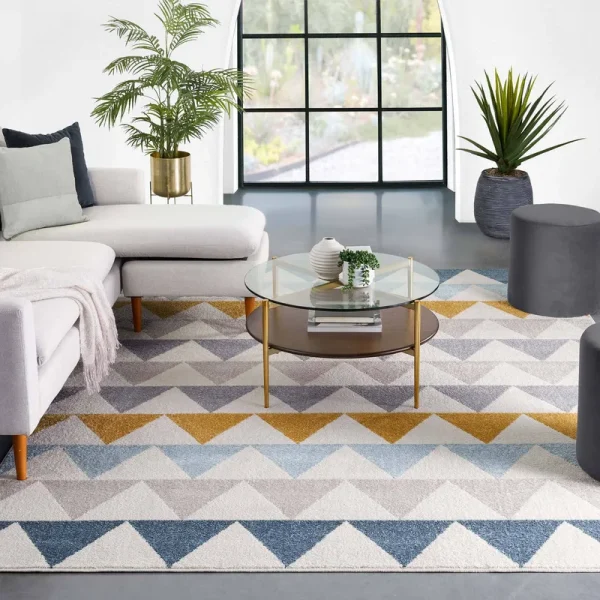 Well Woven Mystic Nova Modern Geometric Ivory 5 ft. 3 in. x 7 ft. 3 in. Area Rug