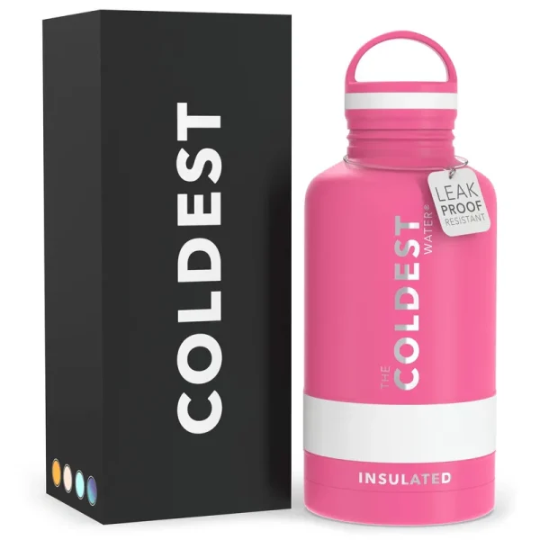 The Coldest Water Bottle 64 oz Wide Mouth Vacuum Insulated Stainless Steel Travel Mug - Ice Cold Up to 36 Hrs/Hot 13 Hrs Double