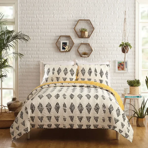 Justina Blakeney Prosperity 2 Piece Quilt Set, Twin - White