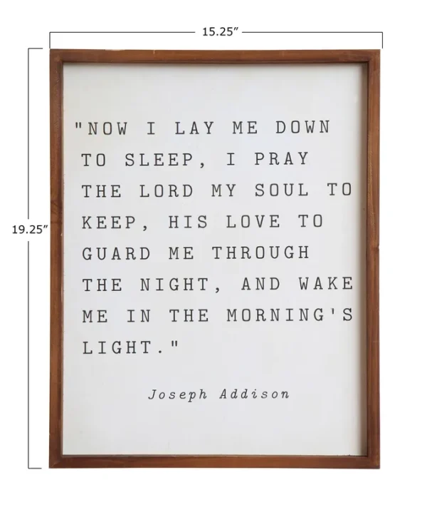 Now I Lay Me Down to Sleep Wood Framed Wall Decor