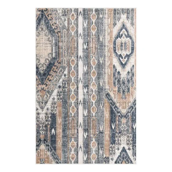 Unique Loom Orford Portland Rug, Navy Blue/Tan (7' 0 x 10' 0)