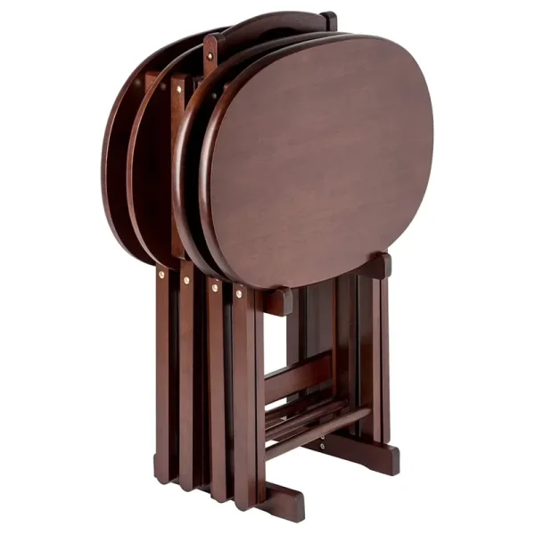 Winsome Nathan 5 - Piece Snack Table Set, Oval Tops, Cappuccino Finish