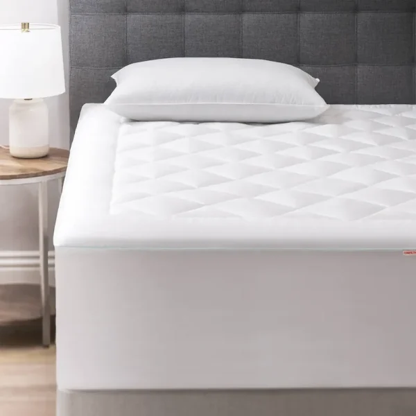 CosmoLiving by Cosmopolitan EcoSleep Tencel Sateen Mattress Pad, Size: Full, White