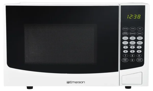 Emerson 0.9 Cu. Ft. 900 Watt, White Microwave Oven with Touch Control, MW9255W