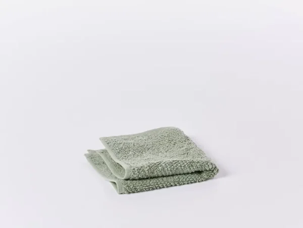 Coyuchi Air Weight Set of 6 Organic Cotton Washcloths Jade