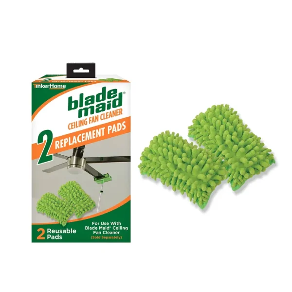 Blade Maid - Limpiador de Ventilador de Techo, 1 Juego de Almohadillas para orejas de repuesto reutilizables de Microfibra para Criada, 2 Almohadillas
