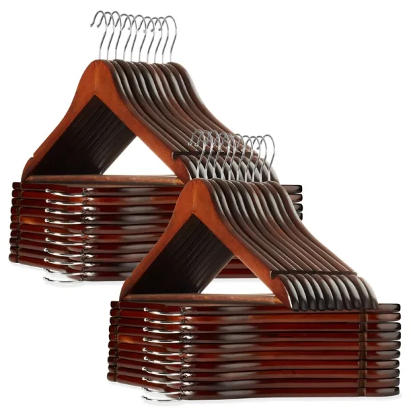 40 Wooden Suit Hangers by Casafield - Walnut