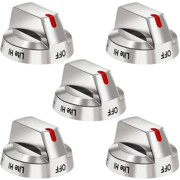 LONGADS [Upgraded] DG64-00473A Top Burner Control Dial Knob Range Oven Replacement Stainless Steel Compatible with Samsung Range Oven Gas Stove Knob