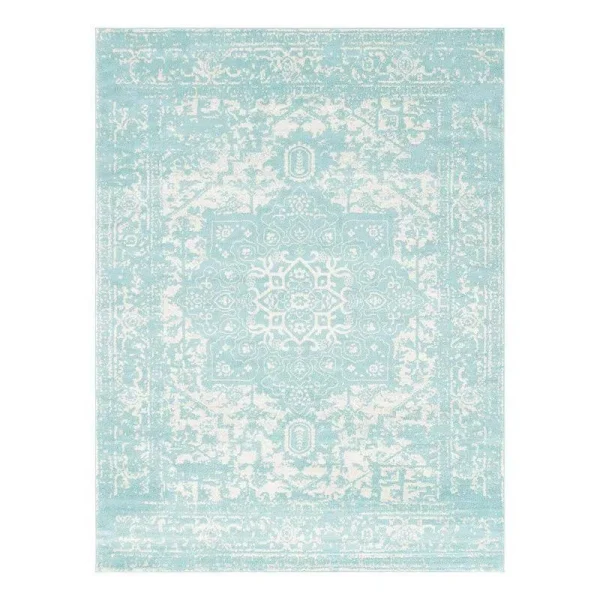 Unique Loom Arlington 7x10 Aqua Blue Area Rug
