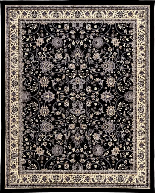 Unique Loom Washington Sialk Hill Area Rug - 8' x 10' (Black)