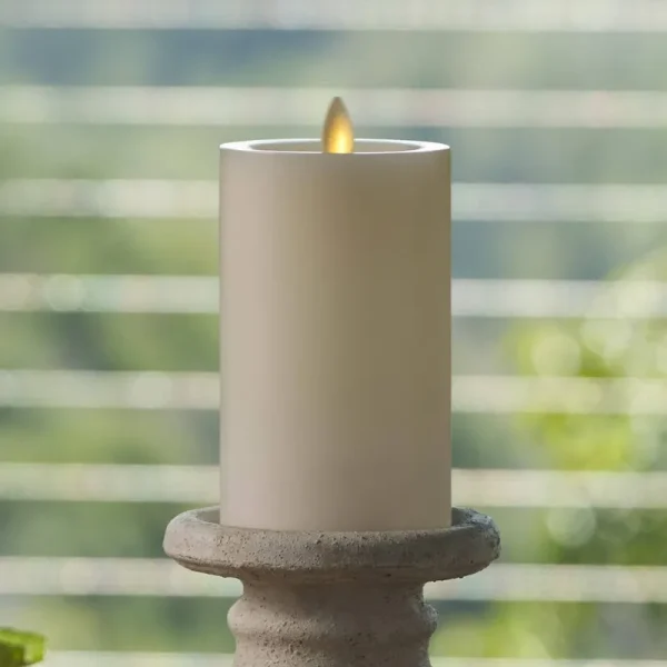 Pearl Ivory Flameless Candle Pillar - Recessed Top 3" x 5.5"
