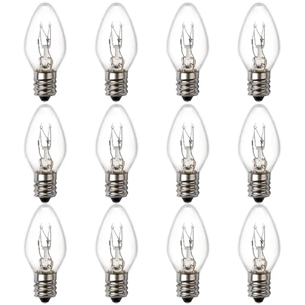 Esslife MKTBA 15 Watt Himalayan Salt Lamp Bulbs, 12Pack Dimmable Rock Salt Night Light Bulbs with E12 Base for Salt Lamps, Scentsy Warmer Wax Diffuser, Candle