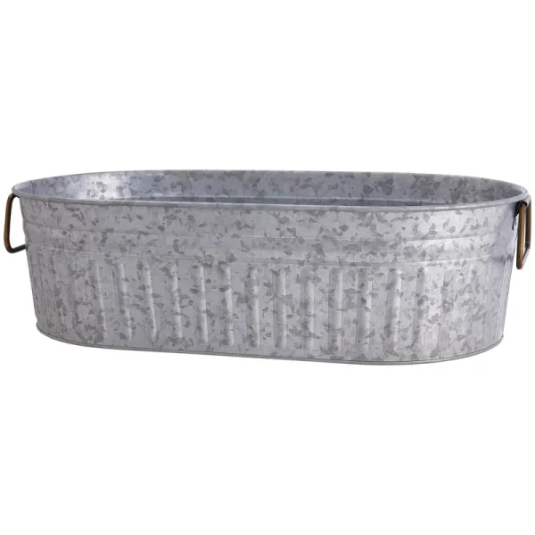 Better Homes & Gardens Galvanized Oval Tub, 20.27" L x 11.22" W