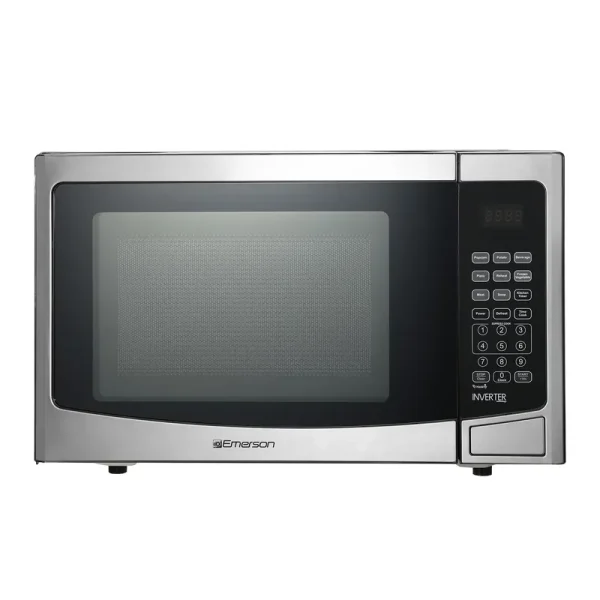 Emerson 1.2 cu ft, 1000W Stainless Steel Countertop Microwave Oven with Inverter Technology, Touch Control, MWI1212SS