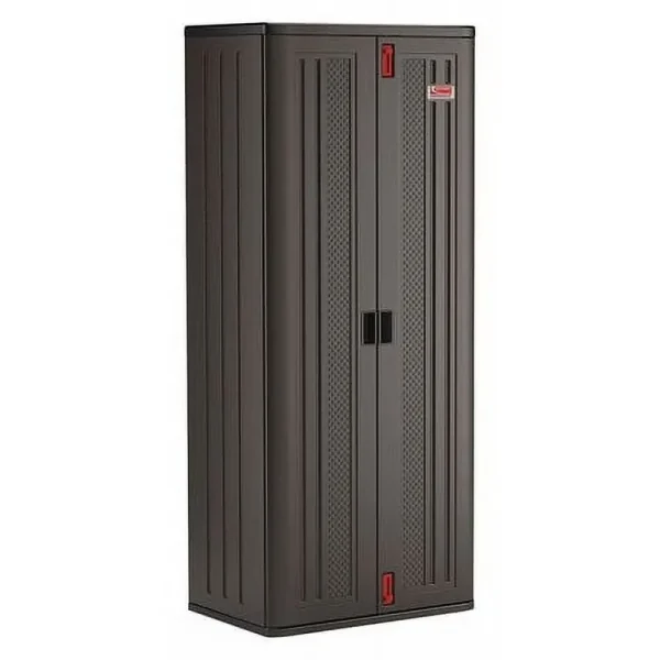 Suncast 72 in 4 - Shelf Storage Cabinet Locker for Garage, Black, BMCCPD7204