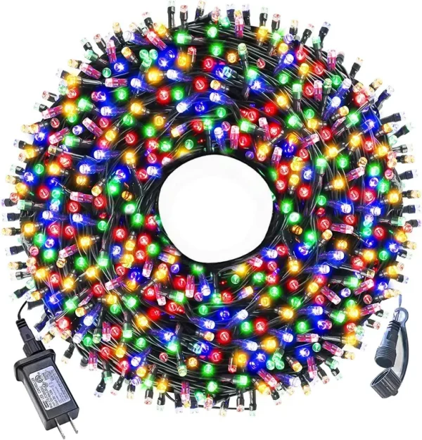 Realization 105ft 300 LED Christmas String Lights, End-to-End Plug 8 Modes Christmas Lights - UL Certified - Outdoor Indoor Fairy Lights Chr