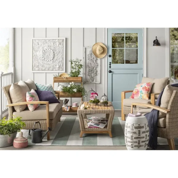 Striped Flatweave Sea Mist Green Indoor Outdoor Area Rug Breakwater Bay Rug Size: Rectangle 3'11" x 5'7"