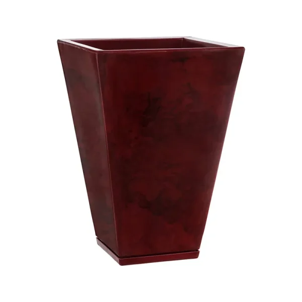 Floridis Zurique Medium Red Marble Effect Resin Planter Bowl