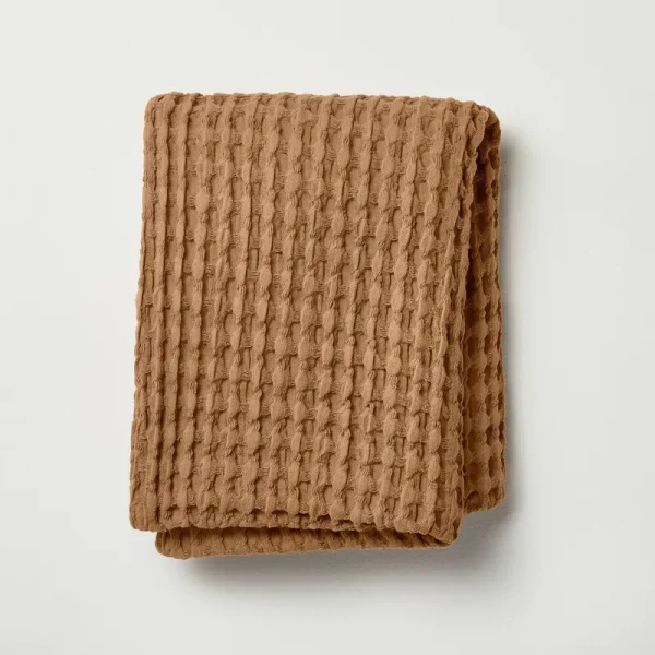 Waffle Body Pillow Cover Warm Brown - Casaluna