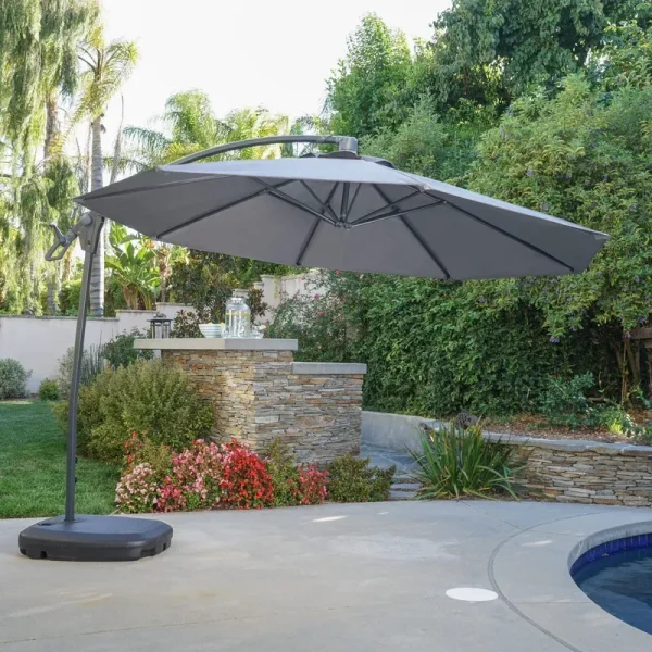 Christopher Knight Home Siesta Outdoor 9.7 - Foot Canopy Umbrella by Grey