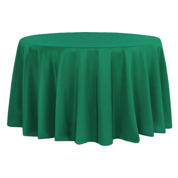Polyester 120" Round Tablecloth - Emerald Green