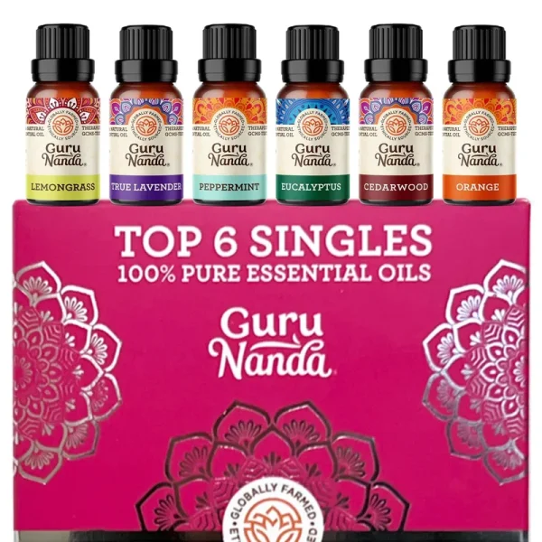 GuruNanda Essential Oil, Aromatherapy, Pack of 6