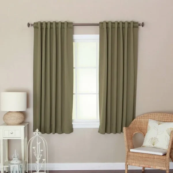 Aurora Home Solid Insulated Thermal 63-Inch Blackout Curtain Panel Pair (Artichoke Green 63-Inch), Size 52 X 63