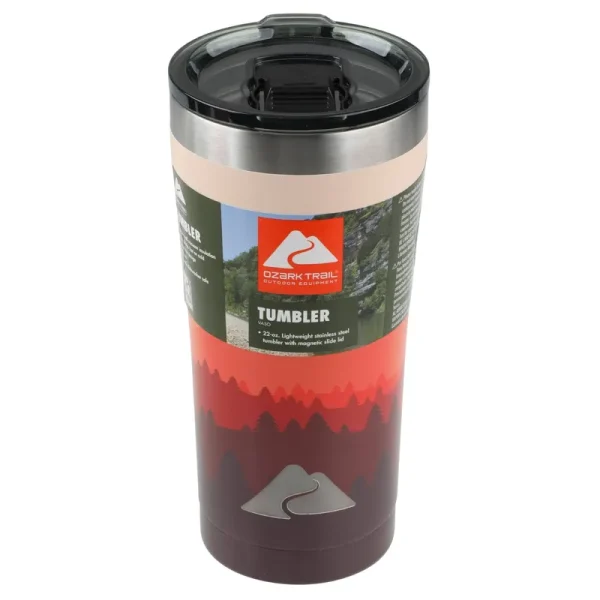 Ozark Trail 22 oz Vacuum Insulated Stainless Steel Tumbler-Mountain Print, Size: 22 fl oz