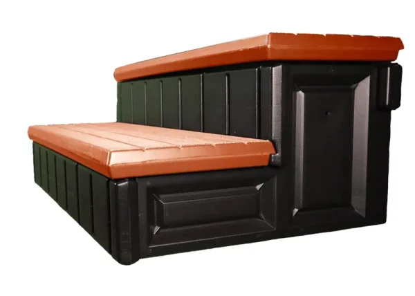 Leisure Accents 36" Deluxe Deck Patio Spa Hot Tub Steps, Redwood