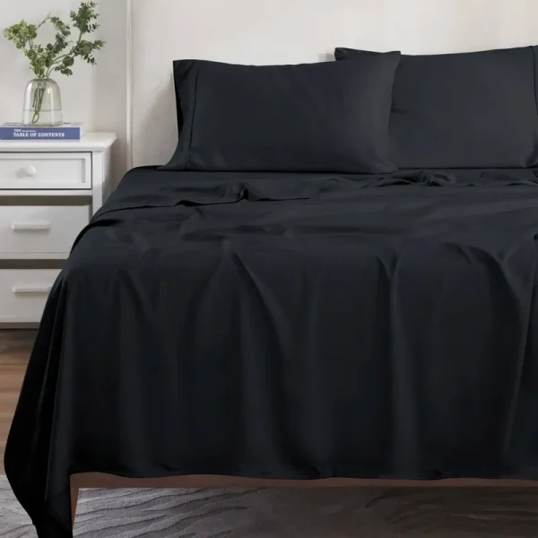 Superior 300 Thread Count Modal Deep Pocket Solid Sheet Set (Black - California King)