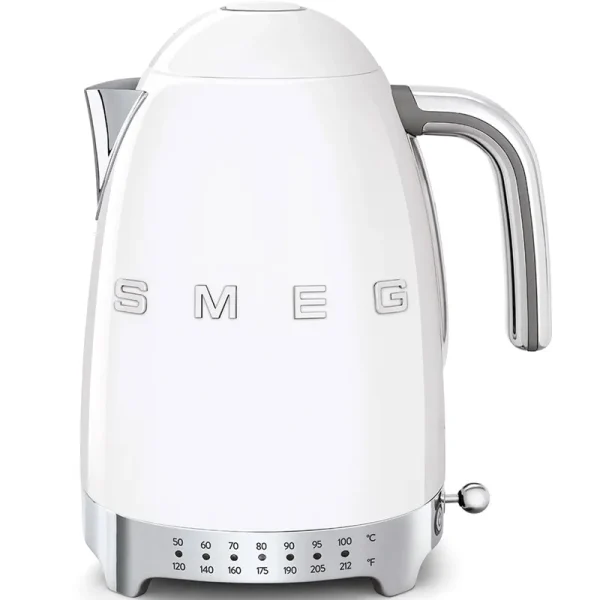 Smeg Variable Temperature Kettle 3D Logo, White