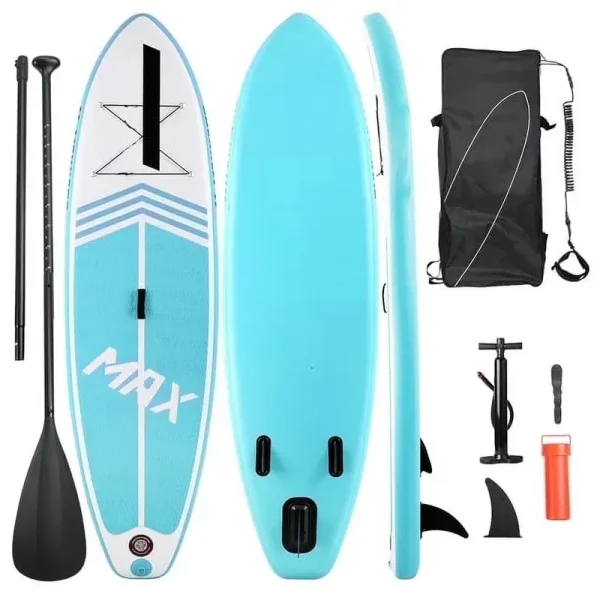 Naipo 10 in Inflatable Stand up Paddle Board 6 in Thick SUP Paddle Board with Paddleboard Accessories Triple Action Pump Fishing Green
