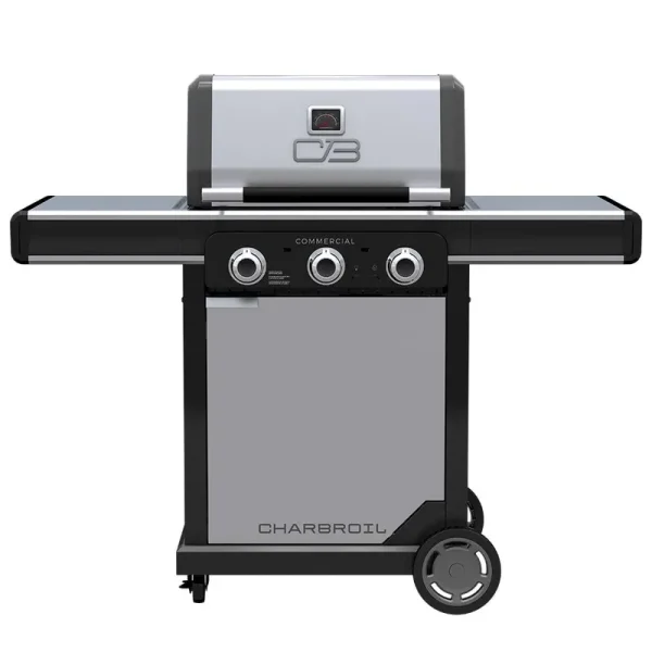 Char-Broil Commercial Series Grill and Griddle Combo Stainless Steel 3-Burner Liquid Propane and Natural Gas Infrared Gas Grill in Gray/Silver