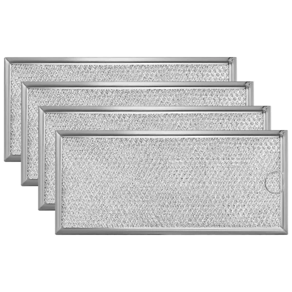 4 Pack Microwave Grease Filter Compatible with Whirlpool and GE Microwaves - WB06X10596 Microwave Oven Grease Filter Approx 13" x 6"