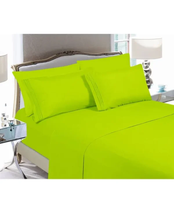 Elegant Comfort Luxury Soft Solid 6 Pc. Sheet Set, Full - Open Green