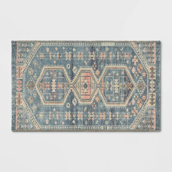 Threshold 2'3"x3'9" Washable Persian Style Medallion Accent Rug