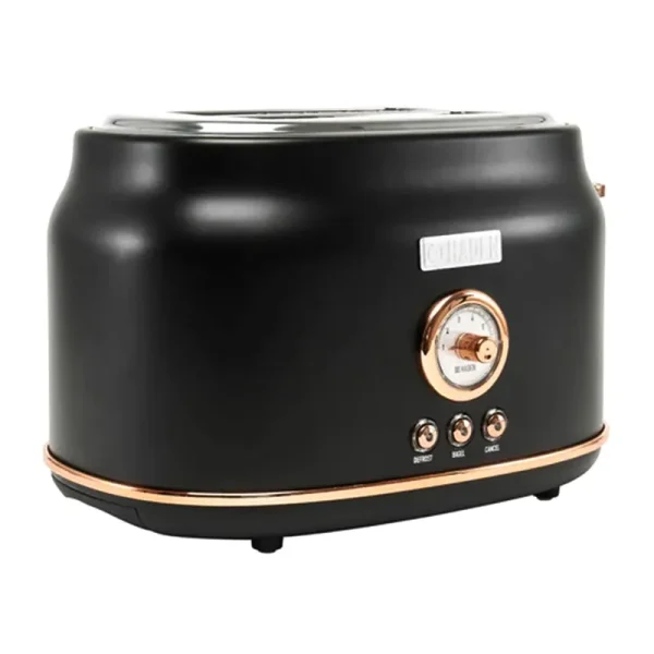 Haden Dorset 2-Slice Wide Slot Stainless Steel Toaster, Black / Copper