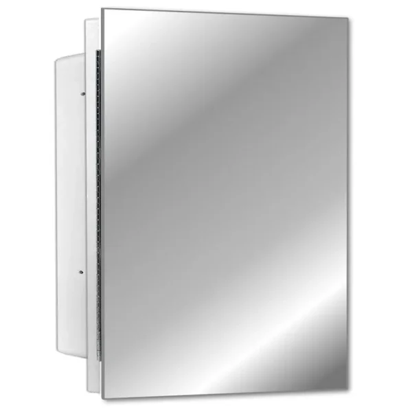 Ebern Designs AD0B70937D154CDA9A7D98C98AB90596 Adaiyah Recessed Frameless Single Door Medicine Cabinet with 2 Adjustable Shelves