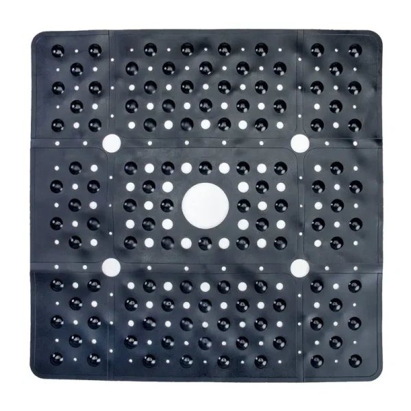 SlipX Solutions Solid Black Extra Large Square Shower Stall Mat 27" x 27"