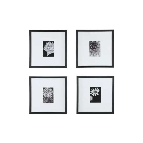 StyleWell Black Frame with White Matte Gallery Wall Picture Frames (Set of 4)