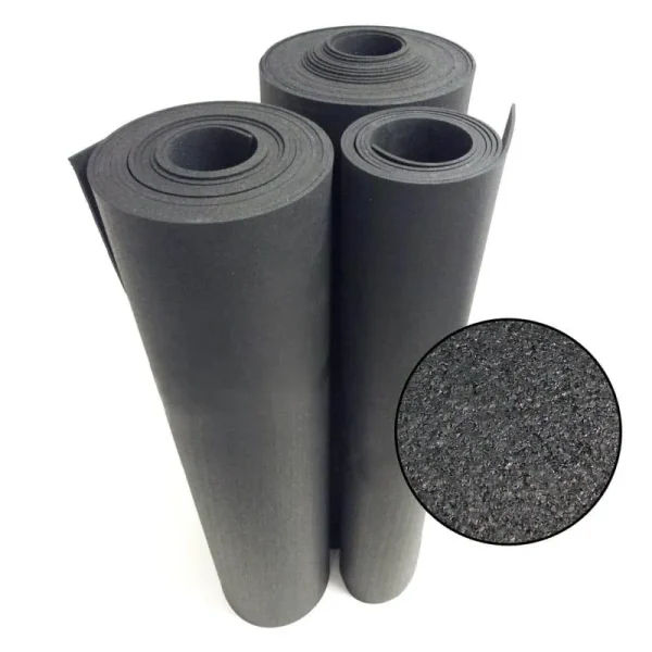 Rubber Cal Recycled Floor Mat Black 1/4-Inch x 4 x 4-Feet