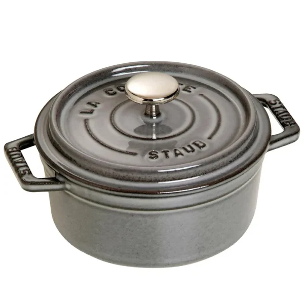Staub Cast Iron Round Cocotte Oven, 0.5-qt, Graphite Grey