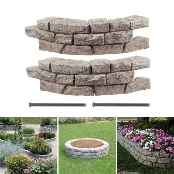 MARQUEE Rocklock 10 x 48 Stone Gray Garden Border Edging