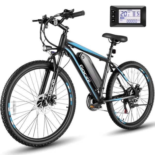 Gocio 26" Electric Bike for Adults, 500W Electric Mountain Bike, 48V 7.8ah Removable Battery, Ebike with Front Fork Suspension, 21 Speed, UL 2849