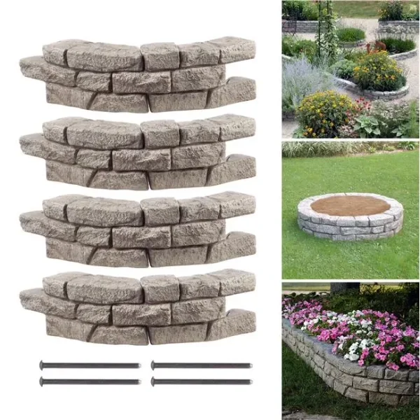 RTS Home Accents Rock Lock Raised Garden Bed Curved Rock (Pack of 4)